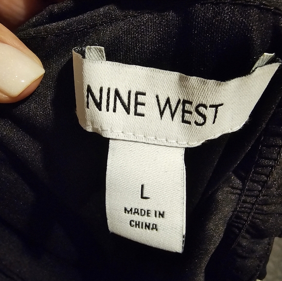 NWT Nine West Sleeveless Black & White Polka-dot Top Size Large - Picture 6 of 8